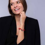 Bratara rosie cu inima din argint X Jewellery