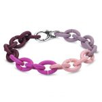 bratara roz pastel violet pastel roz intens si bordo cu inchizatoare din argint