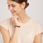 Bratara bordo cu inchizatoare si Love X din argint model