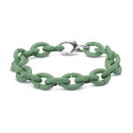 Bratara verde pastel cu inchizatoare din argint