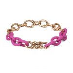 Bratara din bronz cu roz fucsia