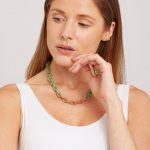 colier statement bronz cu verde pastel X Jewellery