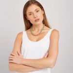 colier verde pastel cu bronz auriu X Jewellery