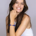 bratara albastru cobalt cu inchizatoare din bronz X Jewellery
