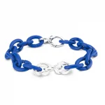 bratara albastru cobalt cu talismane din argint X Jewellery