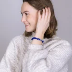 bratara X Jewellery albastru cobalt cu inima din argint