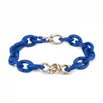 Bratara X Jewellery albastru cobalt cu elemente din bronz
