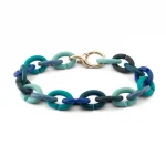 Bratara curcubeu in nuante de albastru cu inchizatoare din bronz X Jewellery