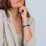 Bratara Rainbow in nuante de albastru cu inchizatoare din argint X Jewellery