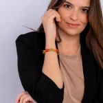 Bratara curccubeu nuante calde cu inchizatoare din bronz
