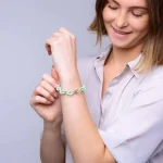 Bratara din cauciuc verde menta cu inchizatoare din argint X Jewellery