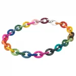 Chocker Rainbow din cauciuc colorat si inchizatoare din argint