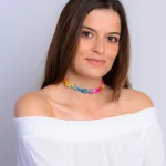 Chocker Curcubeu din cauciuc colorat si inchizatoare din argint